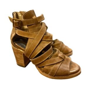 EUC Freebird Claw Strappy Heel Boots